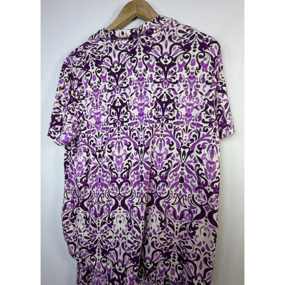 Soma cool nights top large pants medium Sleep set Purple wide leg crop pajamas